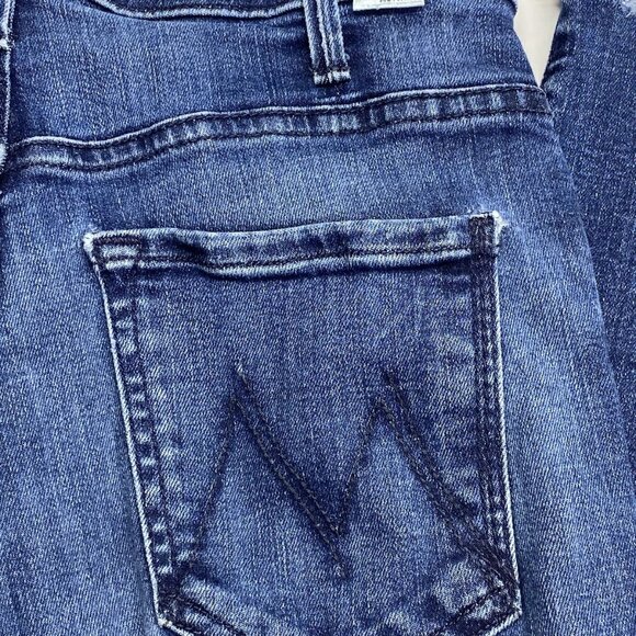 Mother Women’s The Hustler Ankle Fray Flare Jeans Size 27 Dark Blue - Picture 4 of 14